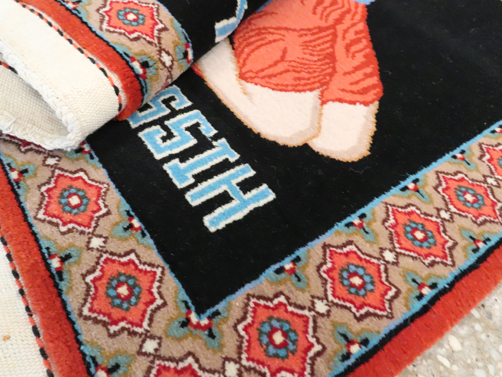 Vintage Persian Tabriz Pictorial Rug (Pair: 2 of 2), No.29147 - Staging