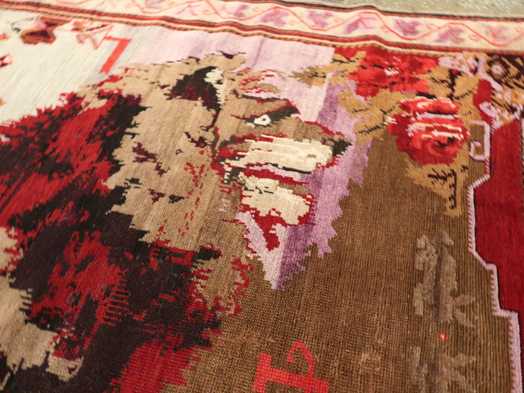 Vintage Pictorial Karabagh Rug, No.29157 - Staging