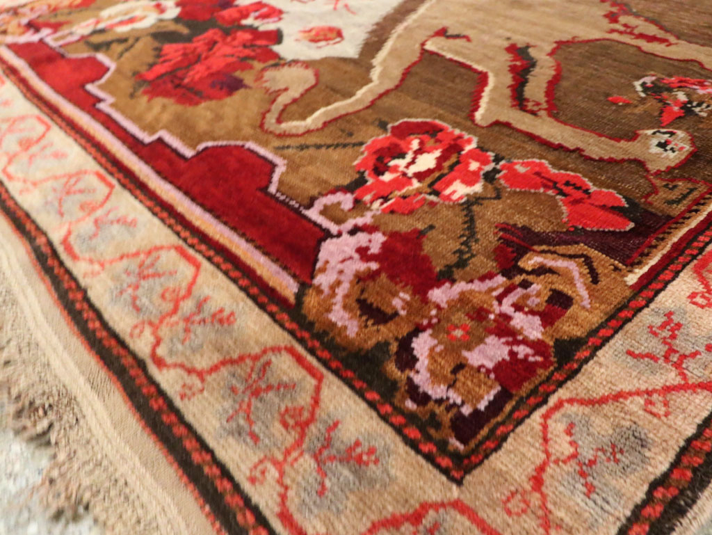 Vintage Pictorial Karabagh Rug, No.29157 - Staging