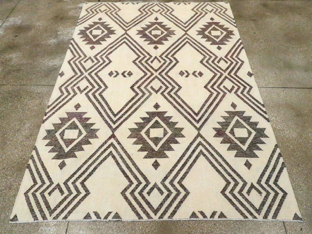 Contemporary Handmade Turkish Flatweave Kilim, No.29164 - Staging