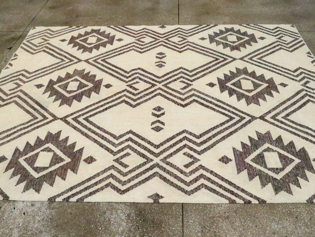 Contemporary Handmade Turkish Flatweave Kilim, No.29164 - Staging
