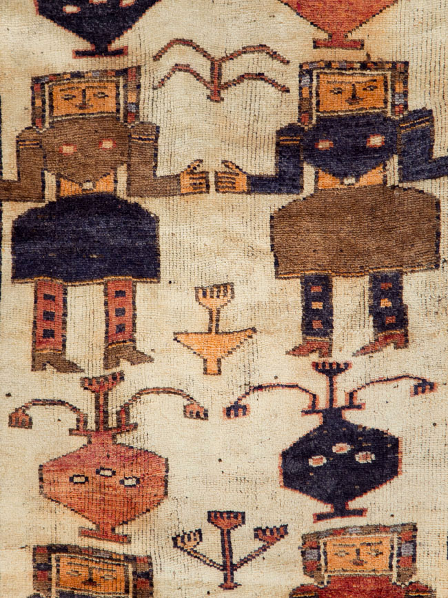 Vintage Persian Bakhtiari Pictorial Rug, No.29169 - Staging