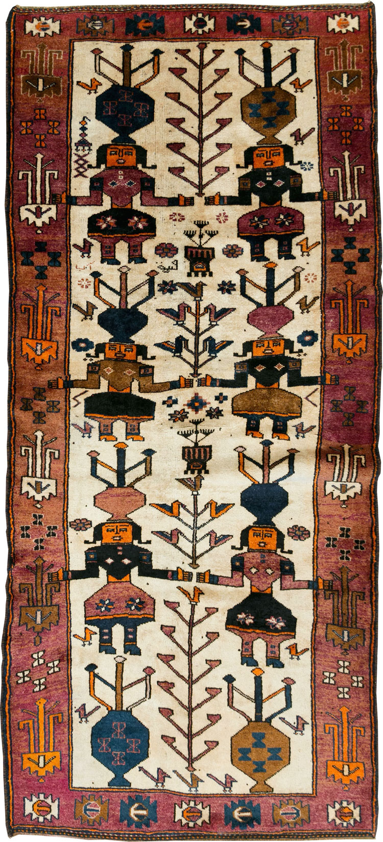 Vintage Bakhtiari Pictorial Rug, No.29174 - Staging
