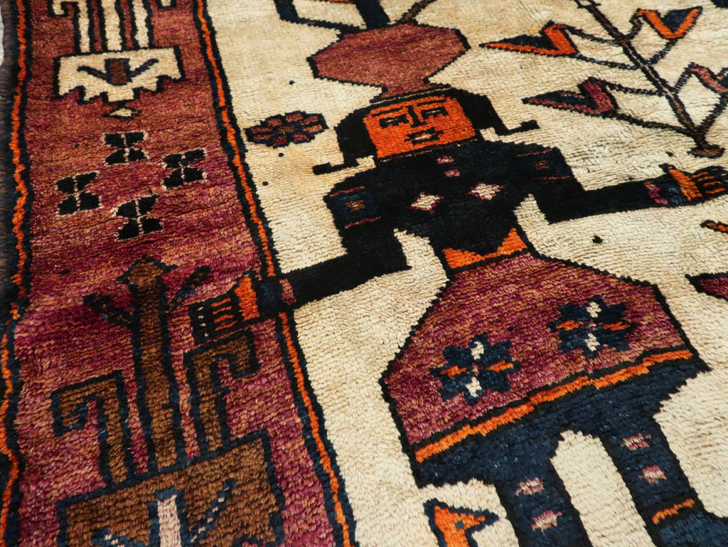 Vintage Bakhtiari Pictorial Rug, No.29174 - Staging