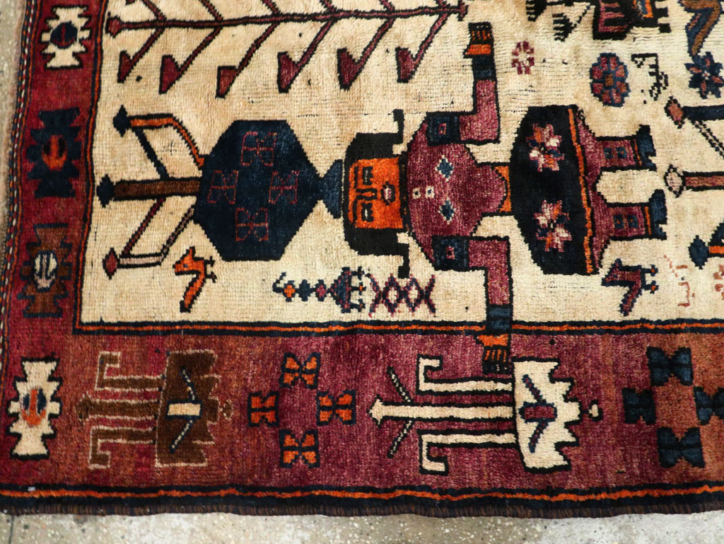 Vintage Bakhtiari Pictorial Rug, No.29174 - Staging