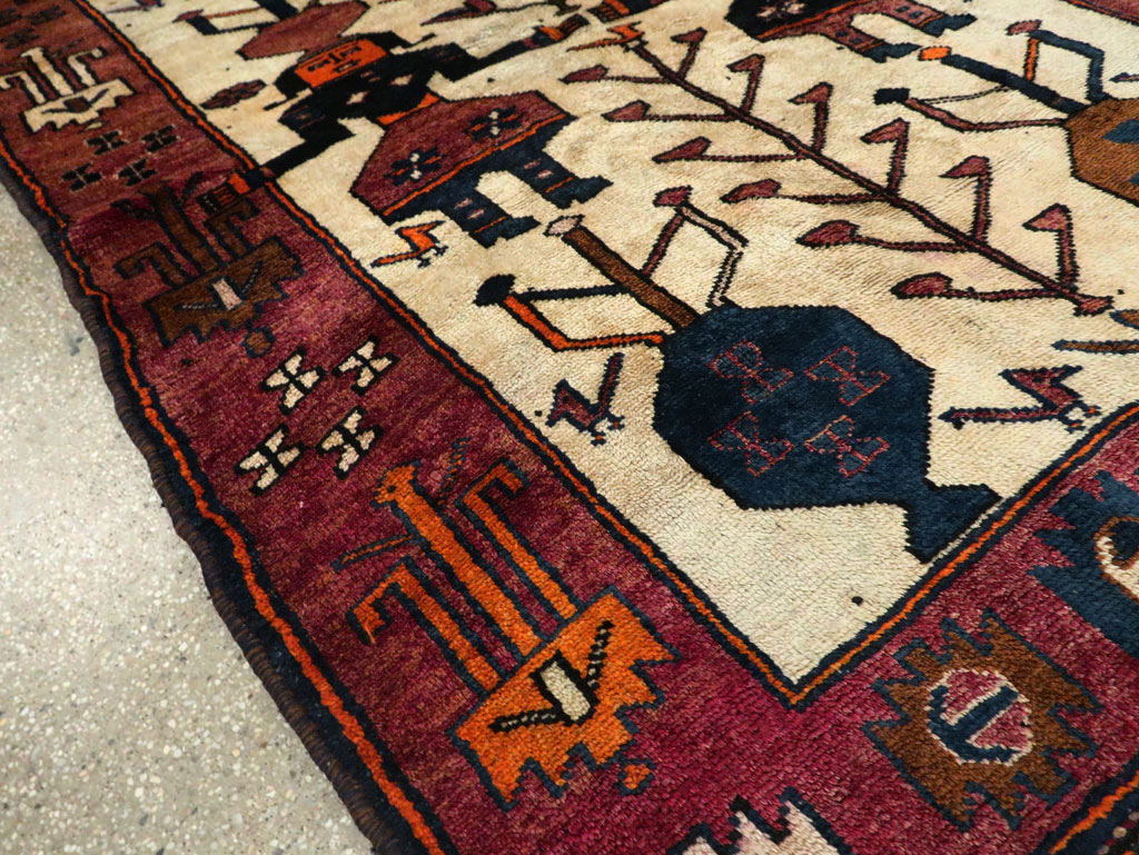 Vintage Bakhtiari Pictorial Rug, No.29174 - Staging