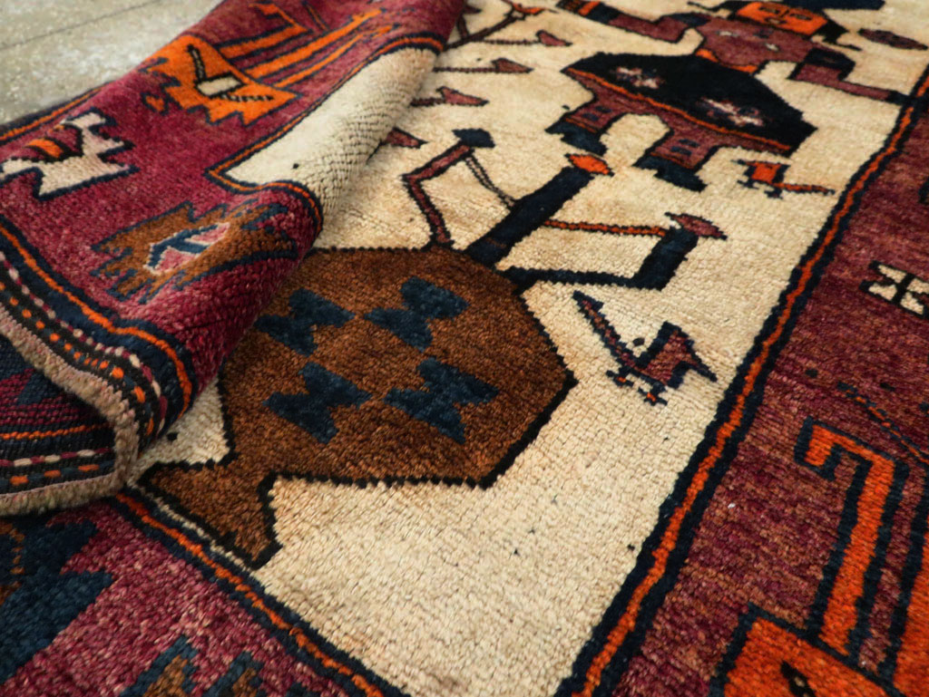 Vintage Bakhtiari Pictorial Rug, No.29174 - Staging