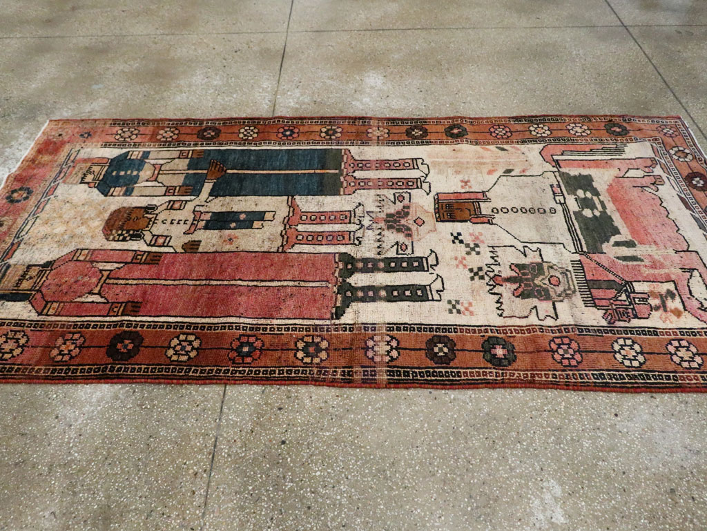 Vintage Persian Pictorial Bakhtiari Rug, No.29180 - Staging