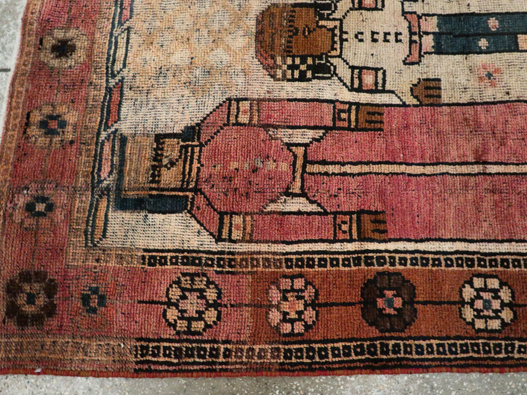 Vintage Persian Pictorial Bakhtiari Rug, No.29180 - Staging