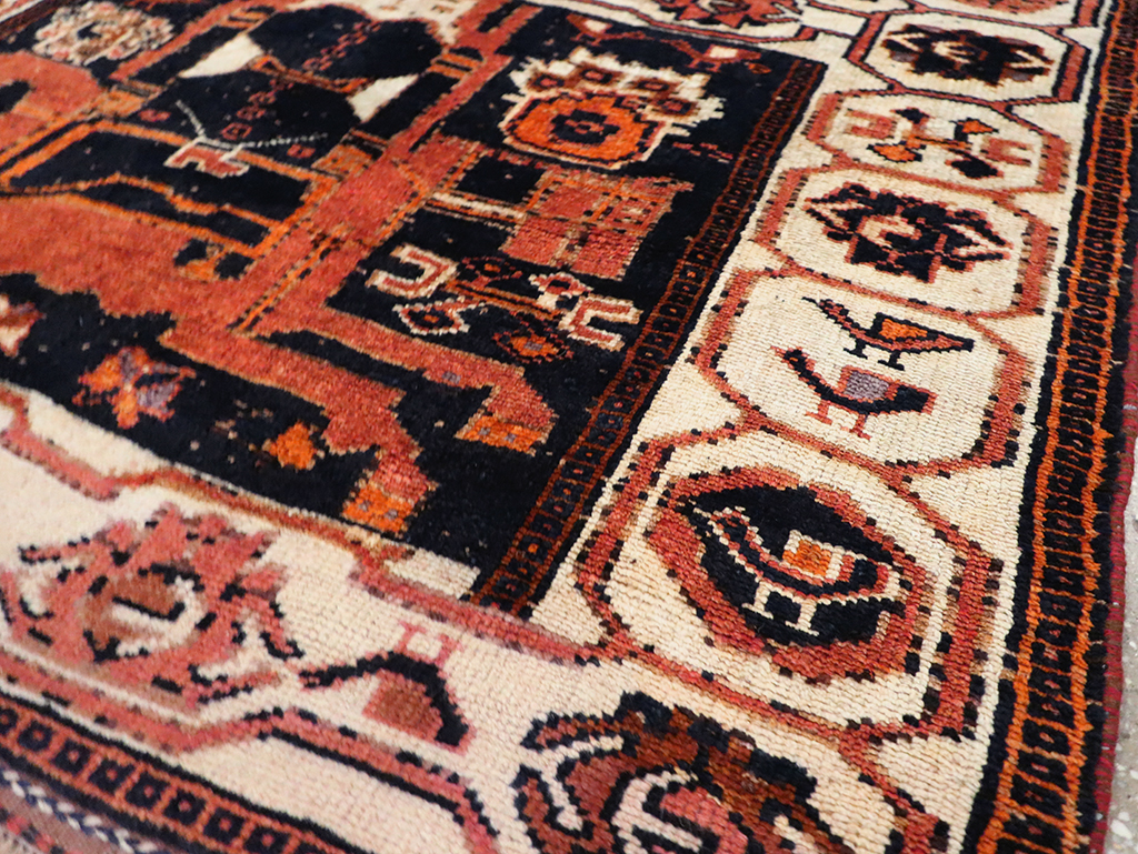 Tribal Persian Pictorial Bakhtiari Accent Rug, No.29183 - Staging