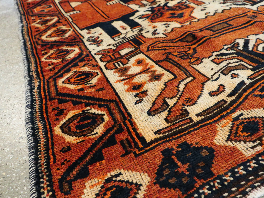 Vintage Persian Bakhtiari Pictorial Runner, No.29185 - Staging