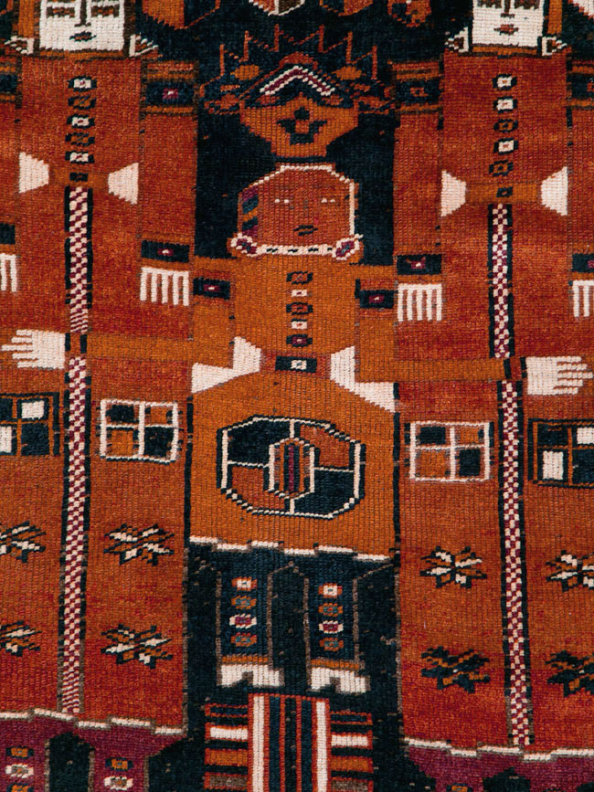 Vintage Persian Pictorial Bakhtiari Rug, No.29187 - Staging