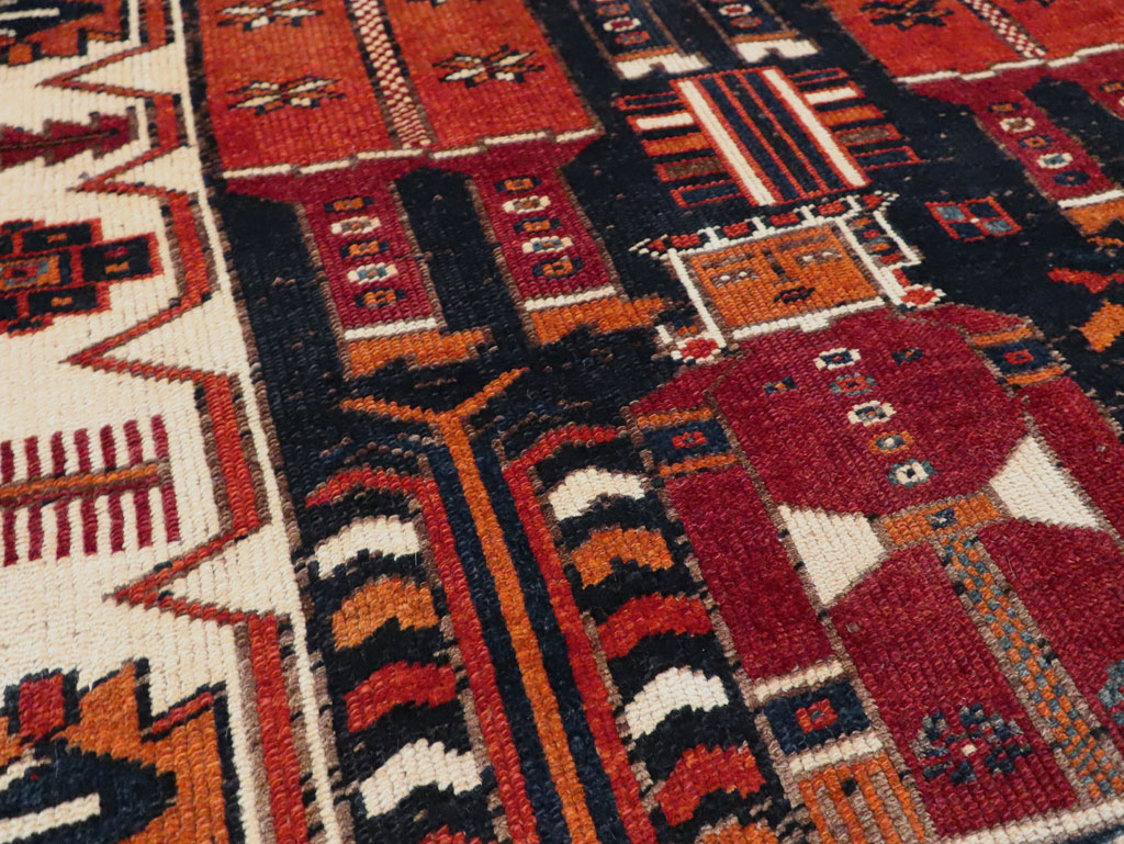 Vintage Persian Pictorial Bakhtiari Rug, No.29187 - Staging