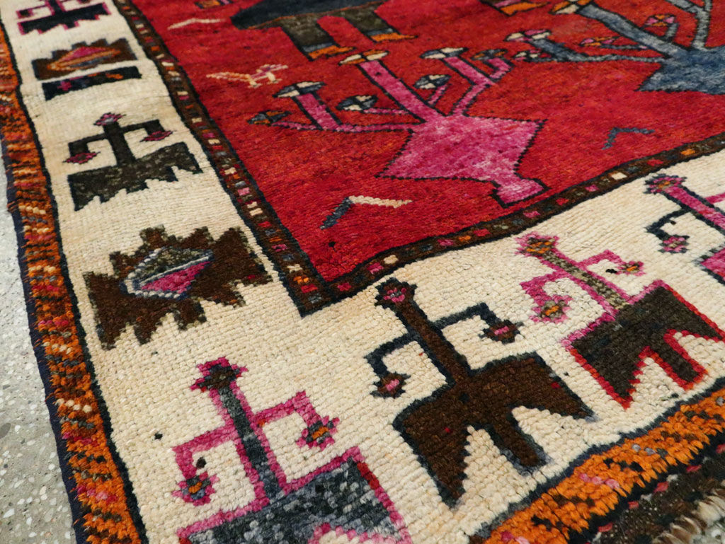 Vintage Persian Pictorial Bakhtiari Rug, No.29188 - Staging