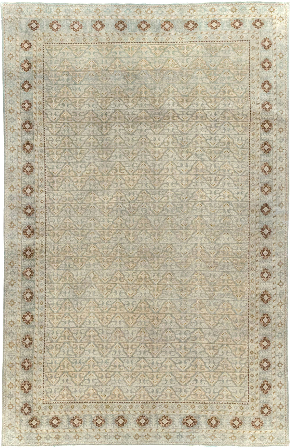 Vintage Persian Kashan Accent Carpet, No.29193 - Staging