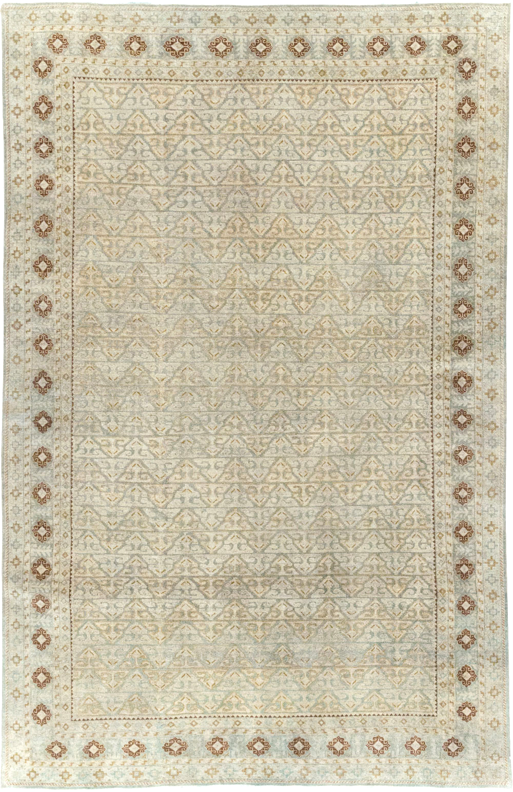 Vintage Persian Kashan Accent Carpet, No.29193 - Staging