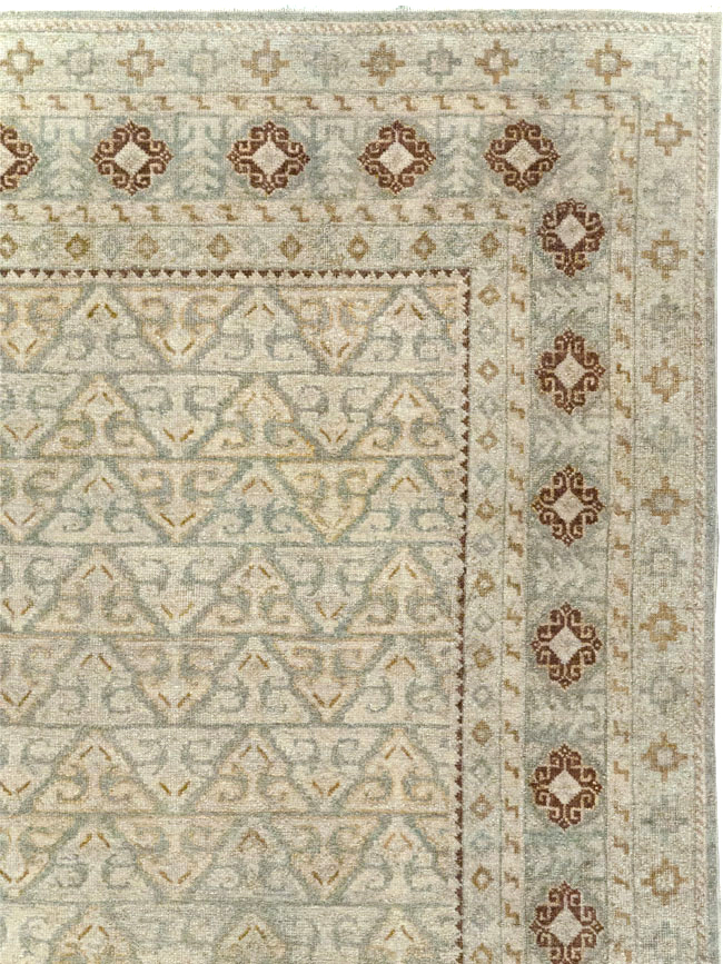 Vintage Persian Kashan Accent Carpet, No.29193 - Staging