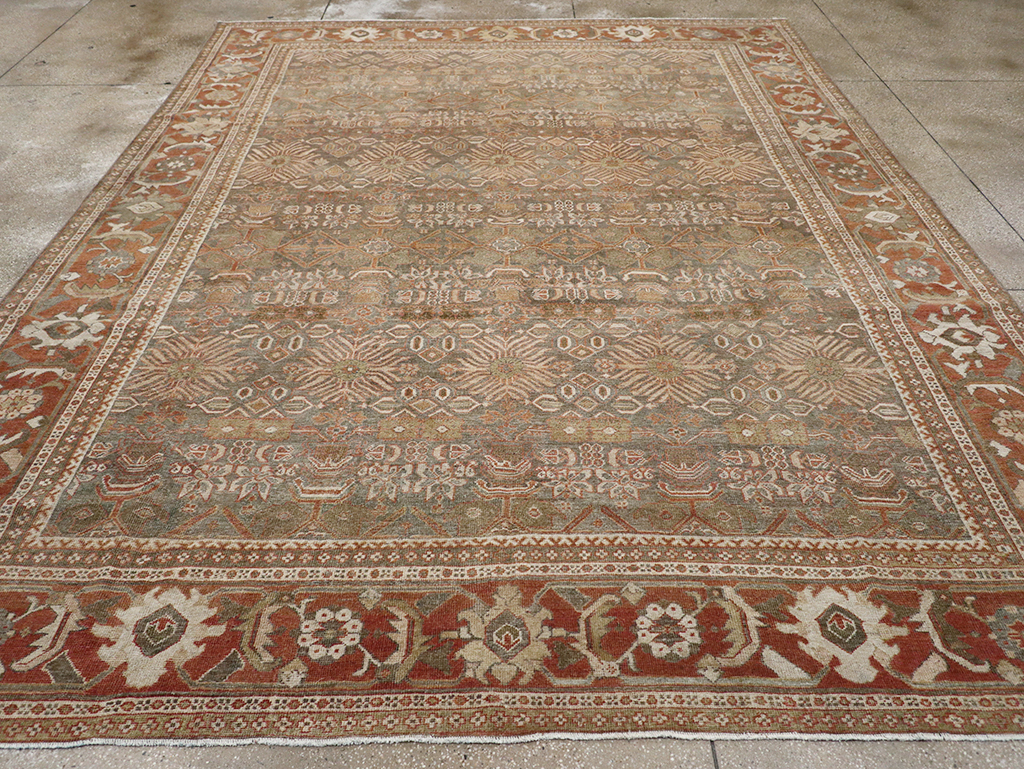 Antique Persian Mahal Room Size Carpet, No.29195 - Staging