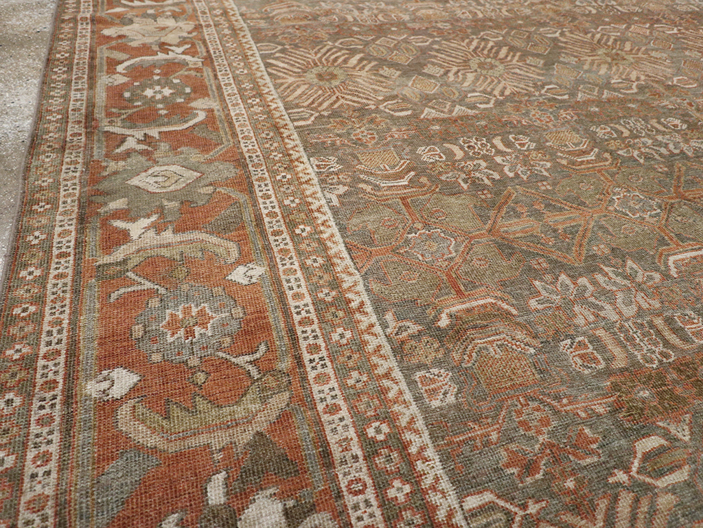 Antique Persian Mahal Room Size Carpet, No.29195 - Staging