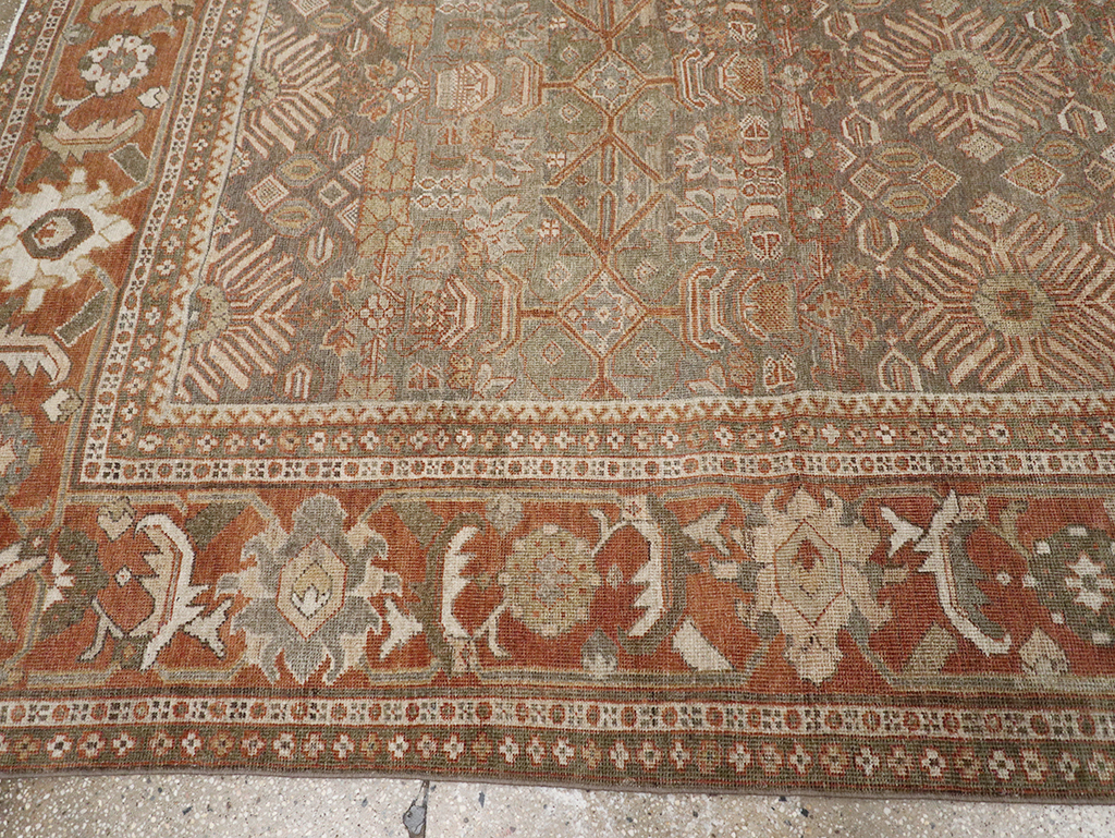 Antique Persian Mahal Room Size Carpet, No.29195 - Staging