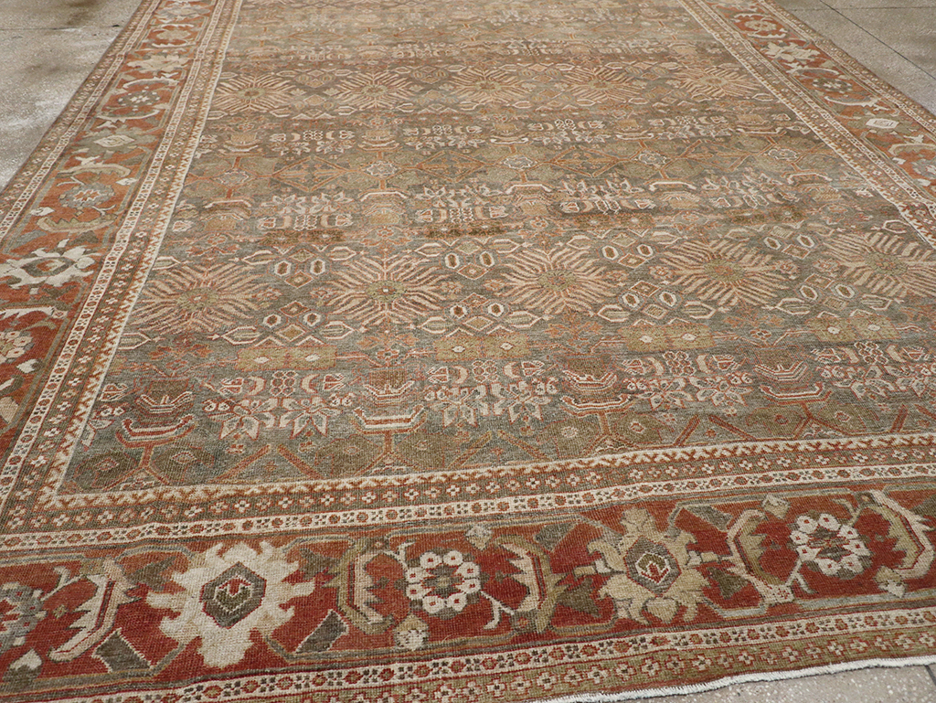 Antique Persian Mahal Room Size Carpet, No.29195 - Staging