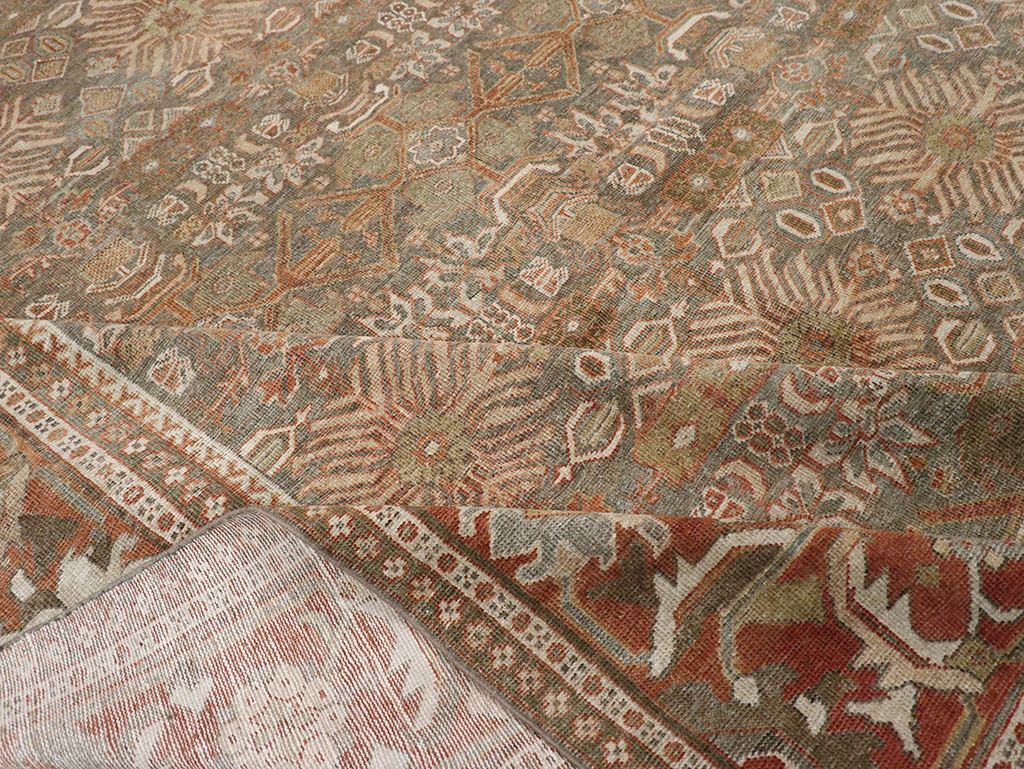 Antique Persian Mahal Room Size Carpet, No.29195 - Staging