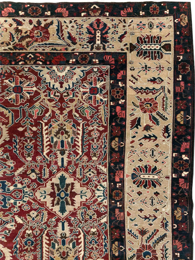 Vintage Persian Bakhtiari Tribal Room Size Carpet, No.29197 - Staging