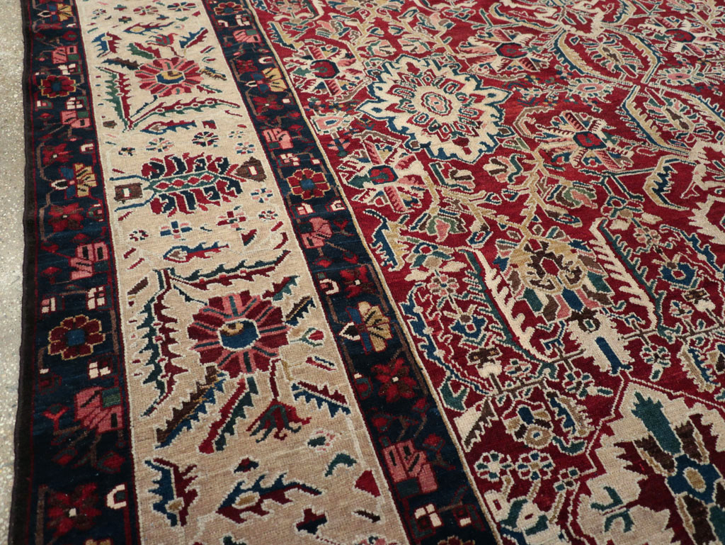 Vintage Persian Bakhtiari Tribal Room Size Carpet, No.29197 - Staging