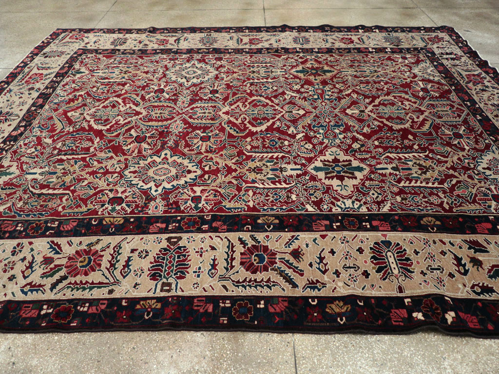 Vintage Persian Bakhtiari Tribal Room Size Carpet, No.29197 - Staging