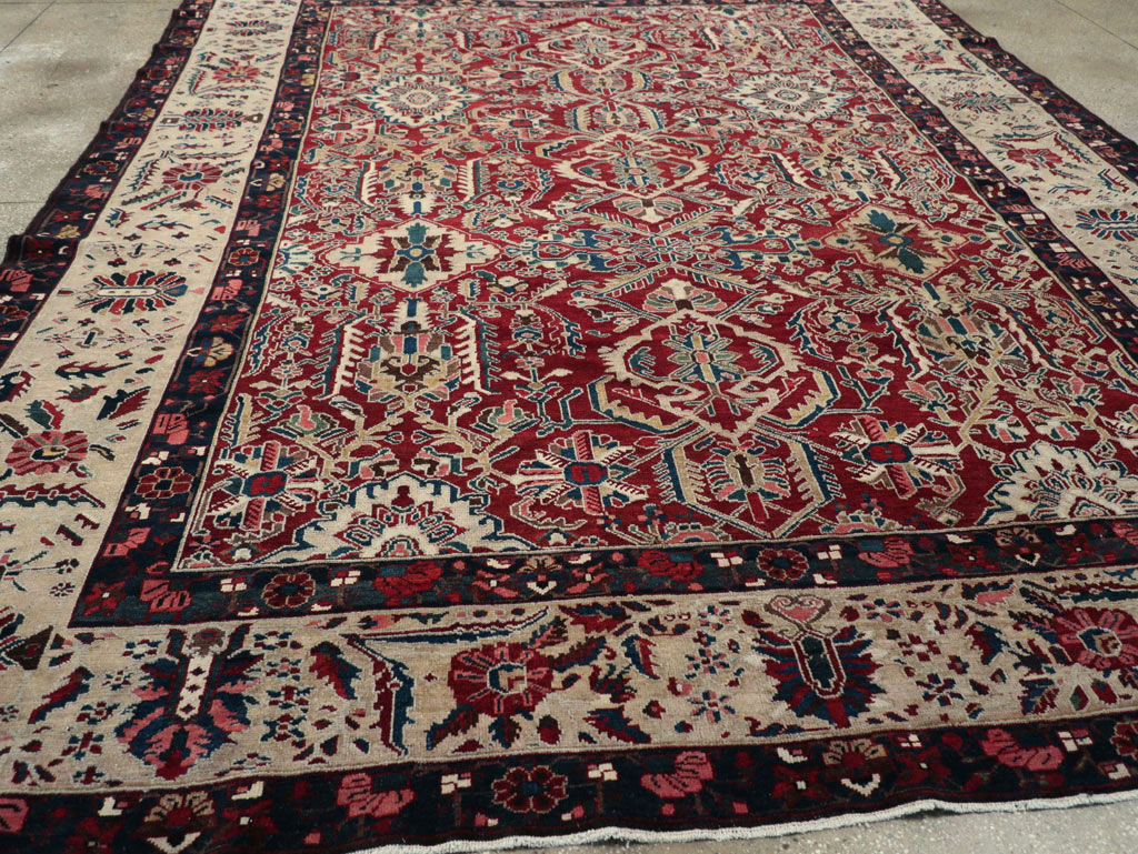 Vintage Persian Bakhtiari Tribal Room Size Carpet, No.29197 - Staging