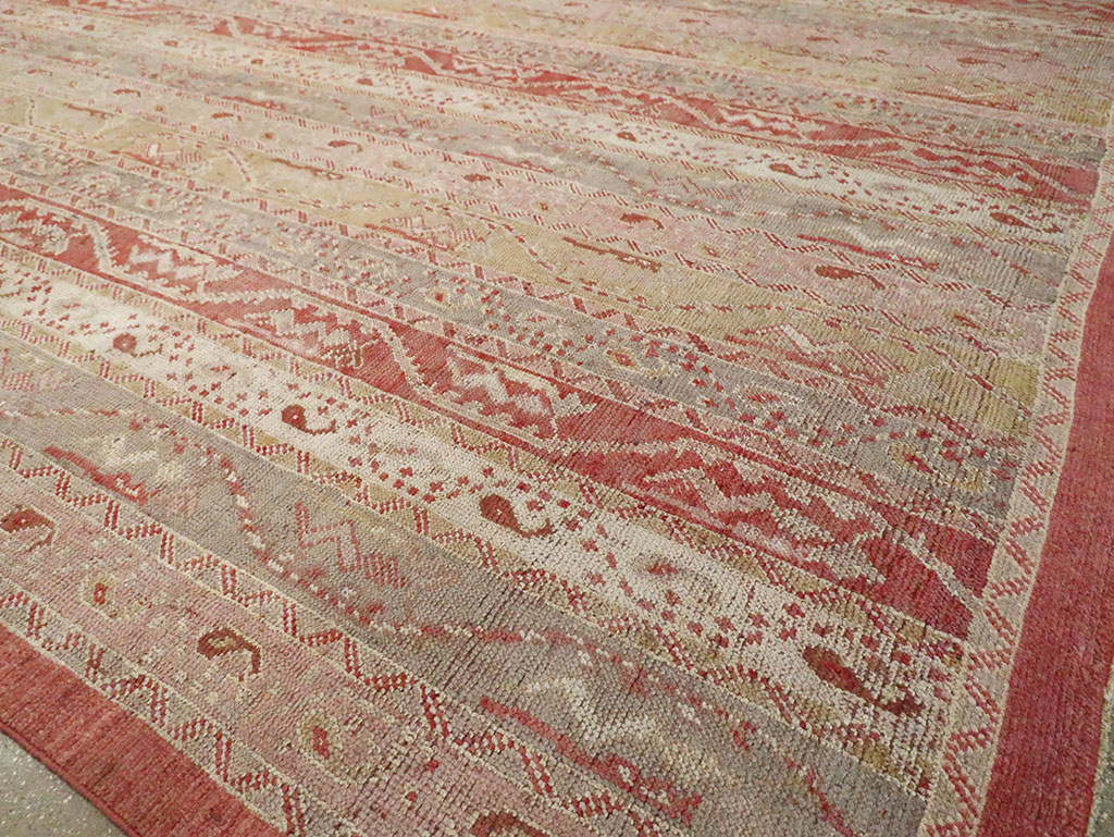Antique Turkish Oushak Oversize Carpet, No.29198 - Staging