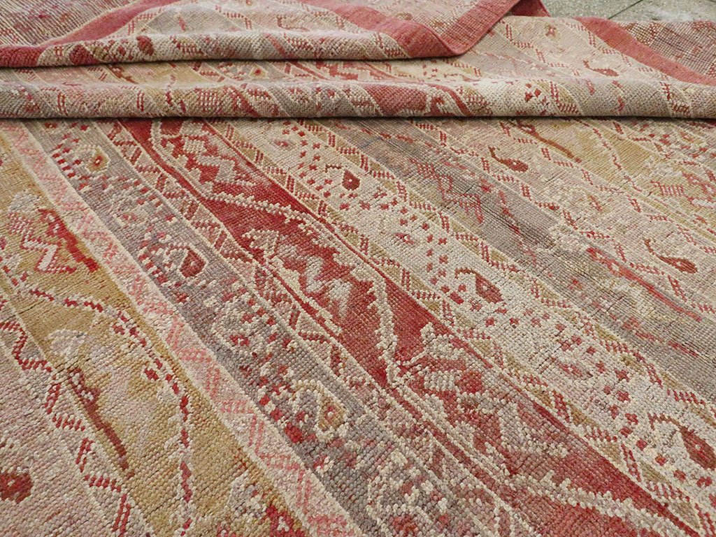 Antique Turkish Oushak Oversize Carpet, No.29198 - Staging
