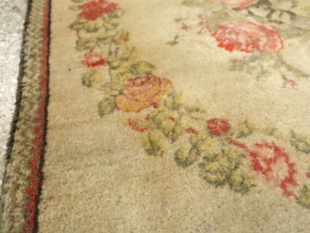 Antique Persian Kashan Throw Rug (Pair: 2 of 2), No.29213 - Staging