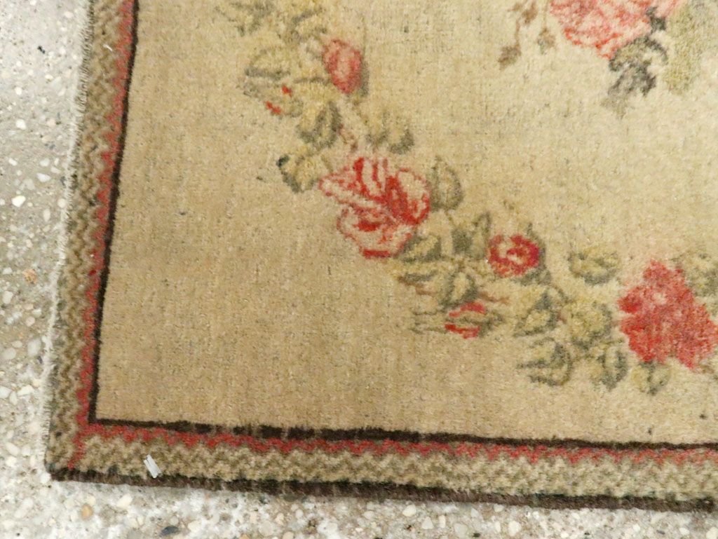 Antique Persian Kashan Throw Rug (Pair: 2 of 2), No.29213 - Staging