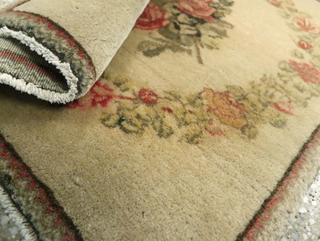 Antique Persian Kashan Throw Rug (Pair: 2 of 2), No.29213 - Staging