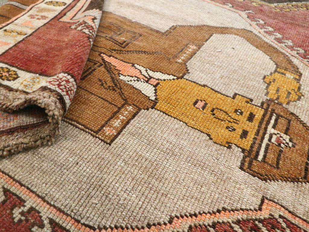 Vintage Turkish Anatolian Pictorial Gallery Rug, No.29222 - Staging