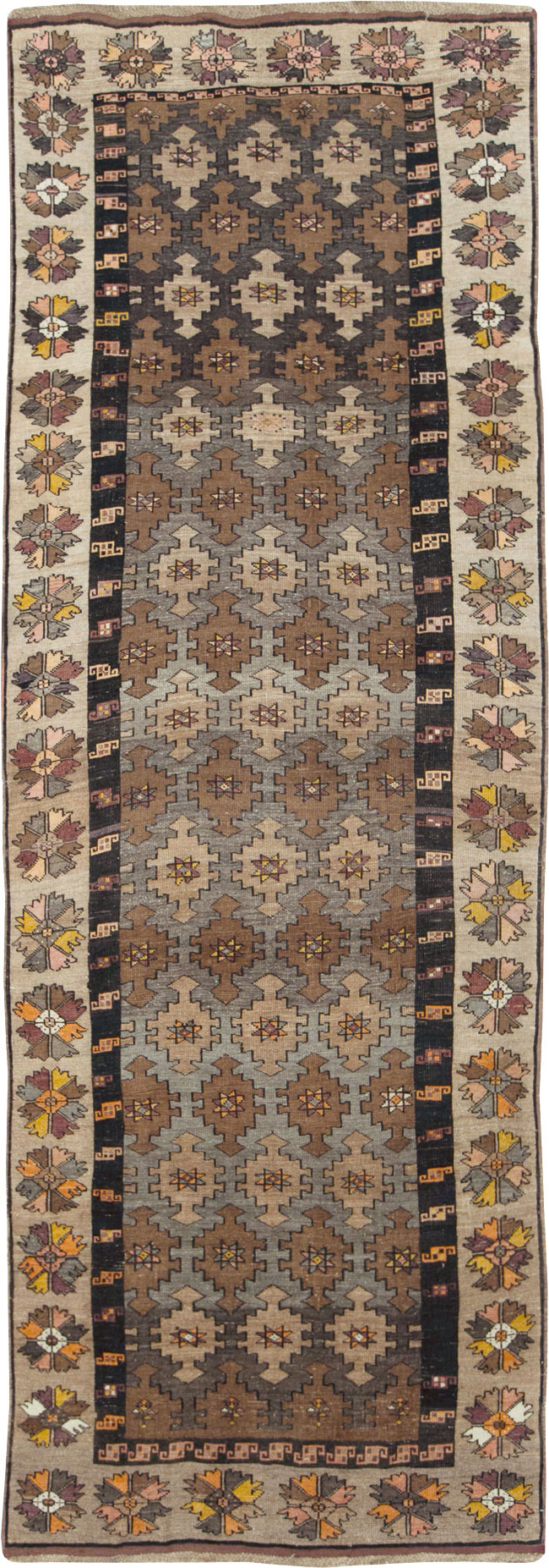 Vintage Turkish Anatolian Wide Gallery Runner, No.29223 - Staging