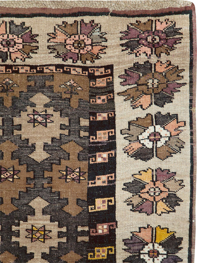 Vintage Turkish Anatolian Wide Gallery Runner, No.29223 - Staging