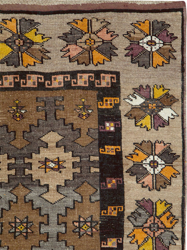 Vintage Turkish Anatolian Wide Gallery Runner, No.29223 - Staging