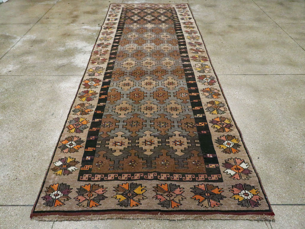 Vintage Turkish Anatolian Wide Gallery Runner, No.29223 - Staging