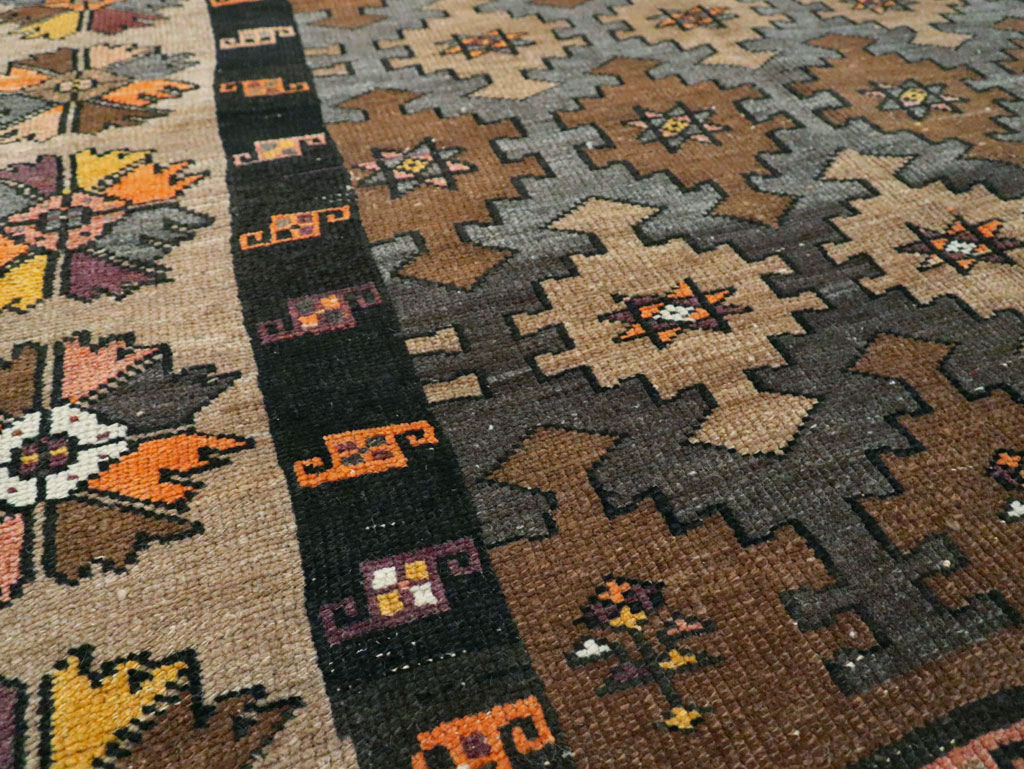 Vintage Turkish Anatolian Wide Gallery Runner, No.29223 - Staging