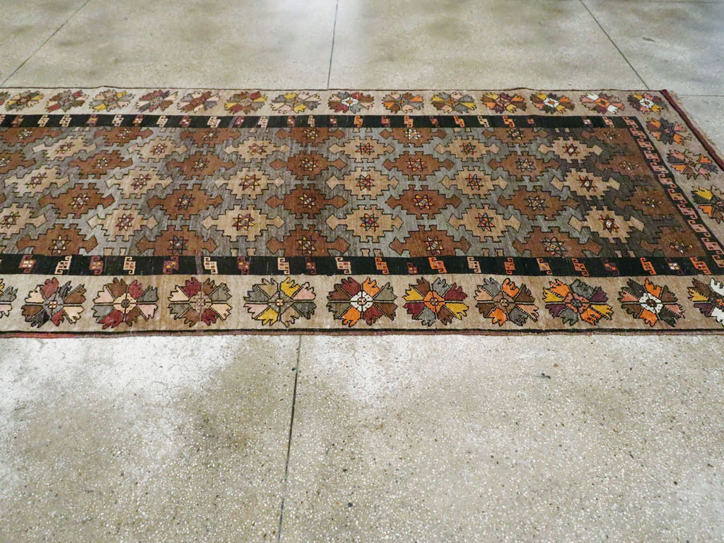 Vintage Turkish Anatolian Wide Gallery Runner, No.29223 - Staging