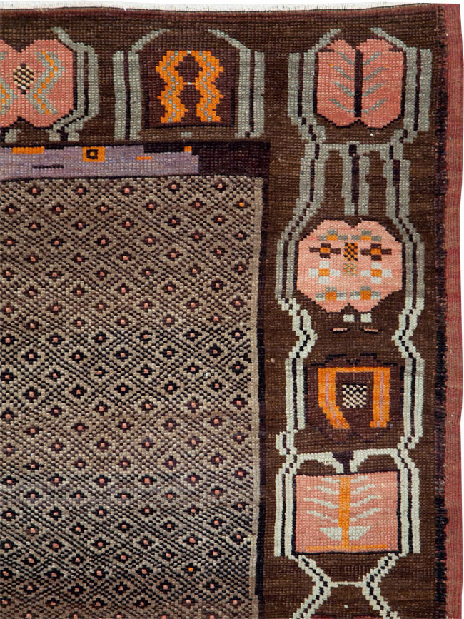 Vintage Turkish Anatolian Room Size Carpet, No.29225 - Staging