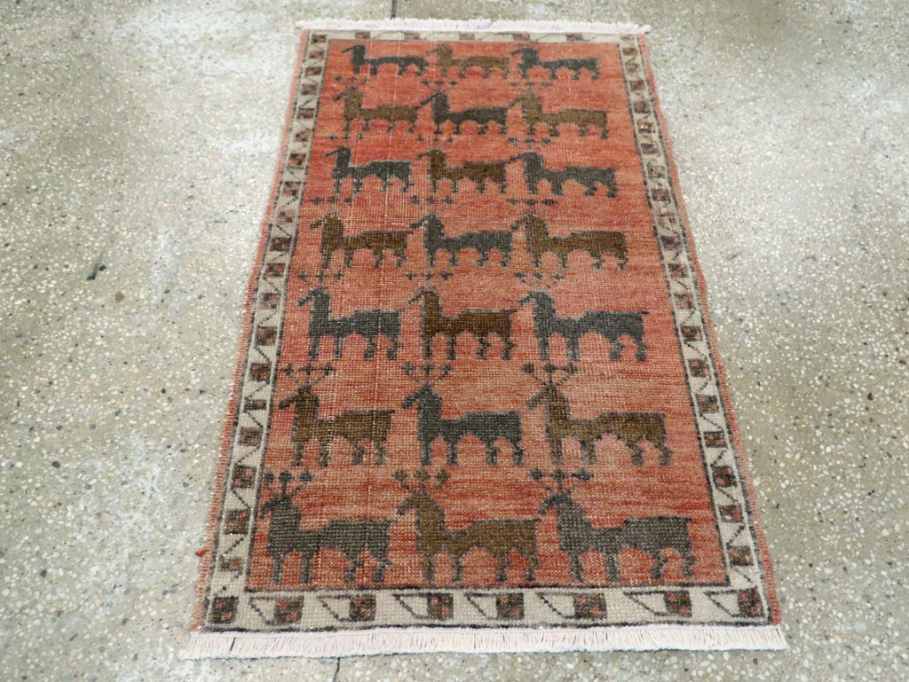 Vintage Anatolian Pictorial Rug, No.29230 - Staging
