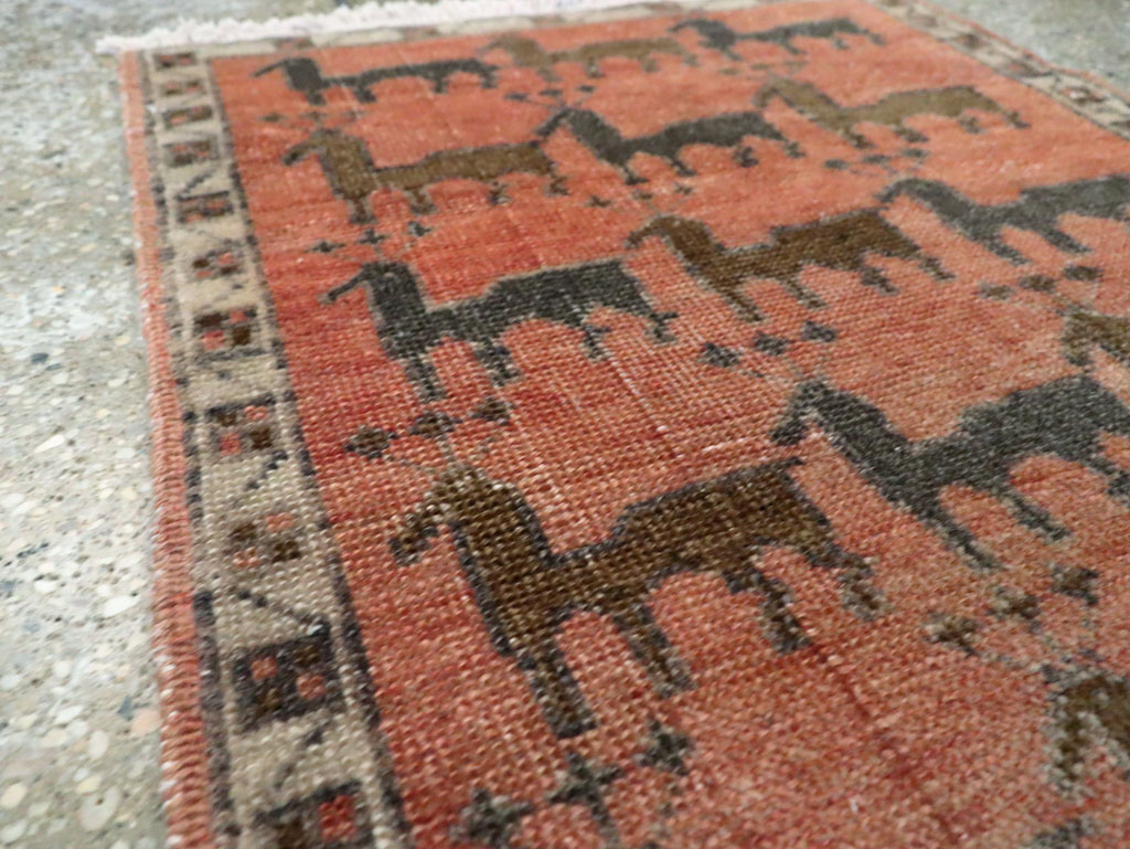 Vintage Anatolian Pictorial Rug, No.29230 - Staging