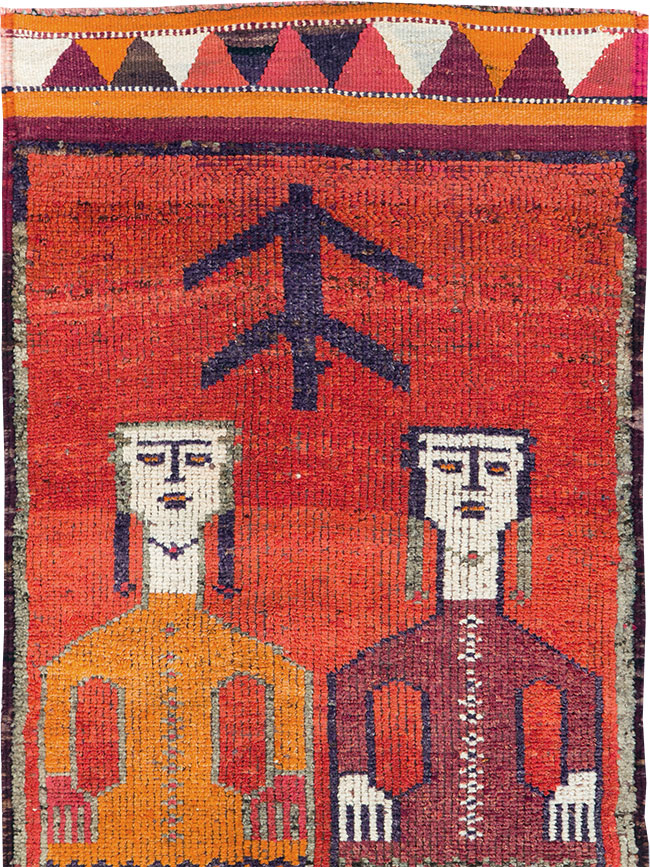 Vintage Turkish Anatolian Pictorial Runner, No.29231 - Staging