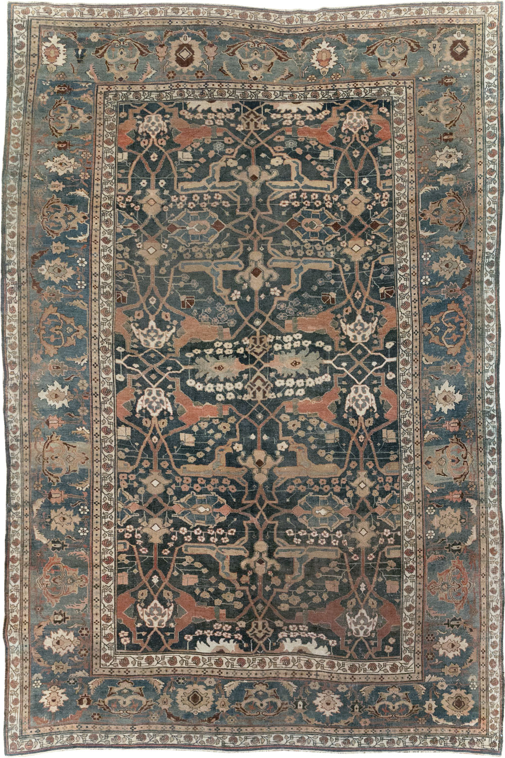 Antique Persian Bidjar Room Size Carpet, No.29237 - Staging