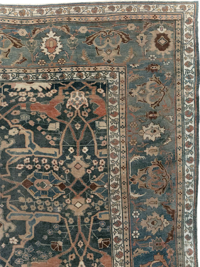 Antique Persian Bidjar Room Size Carpet, No.29237 - Staging