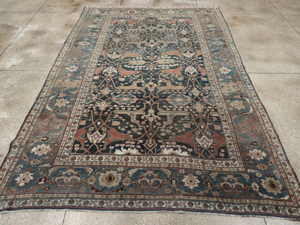 Antique Persian Bidjar Room Size Carpet, No.29237 - Staging