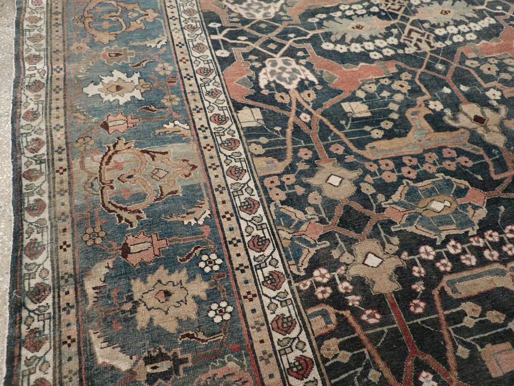 Antique Persian Bidjar Room Size Carpet, No.29237 - Staging